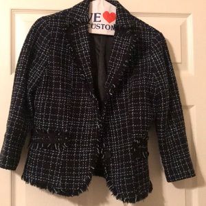 Black with turquoise blazer